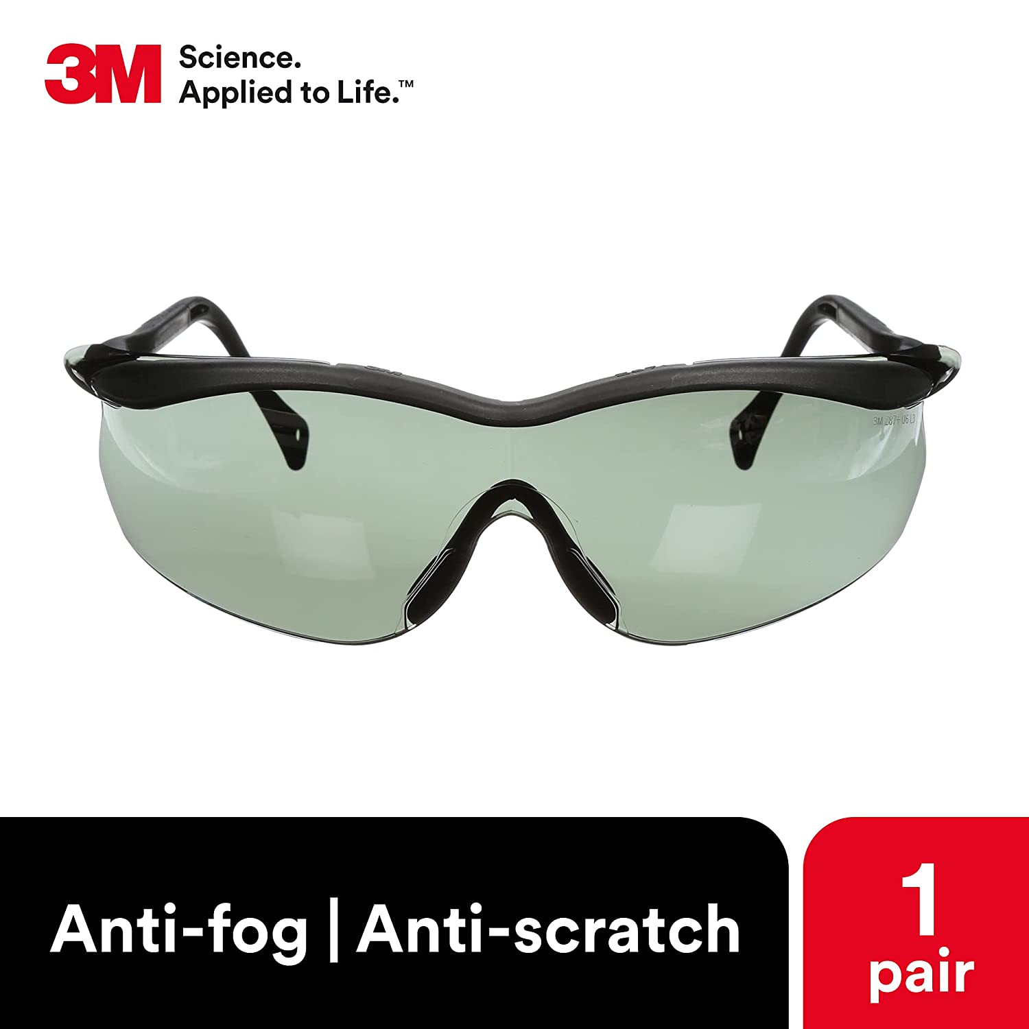 3m™ Qx™ 2000 Protective Eyewear Gray Dx Anti Fog Hard Coat Lens Black