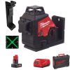 Milwaukee M123PL-401C 12V Li-ion Cordless 38m 3 Plane Laser Kit Buy online best price Dubai UAE Truequality.ae